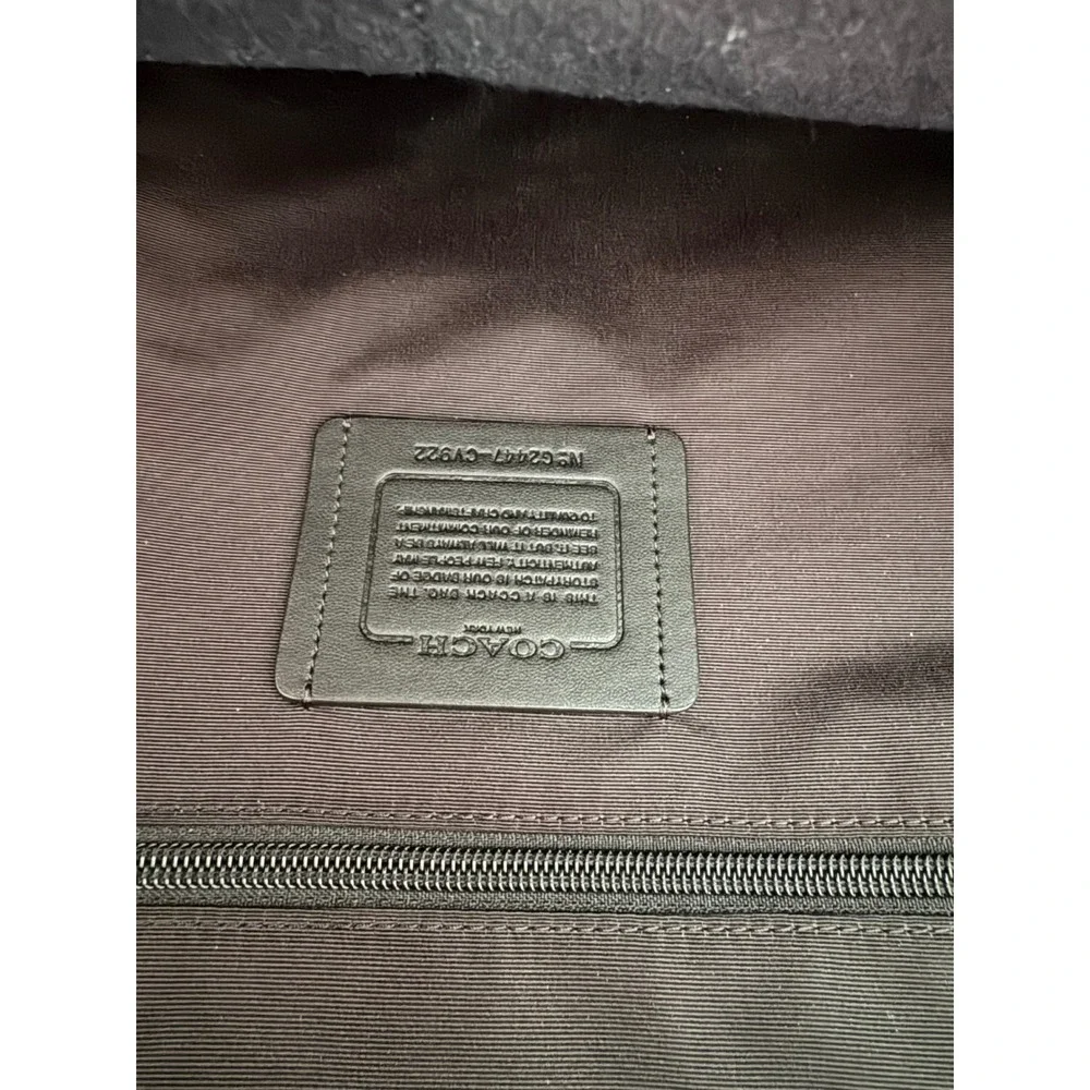 Coach West Backpack Signature Canvas Varsity Stripe Black Blue CV922 Mens Bag